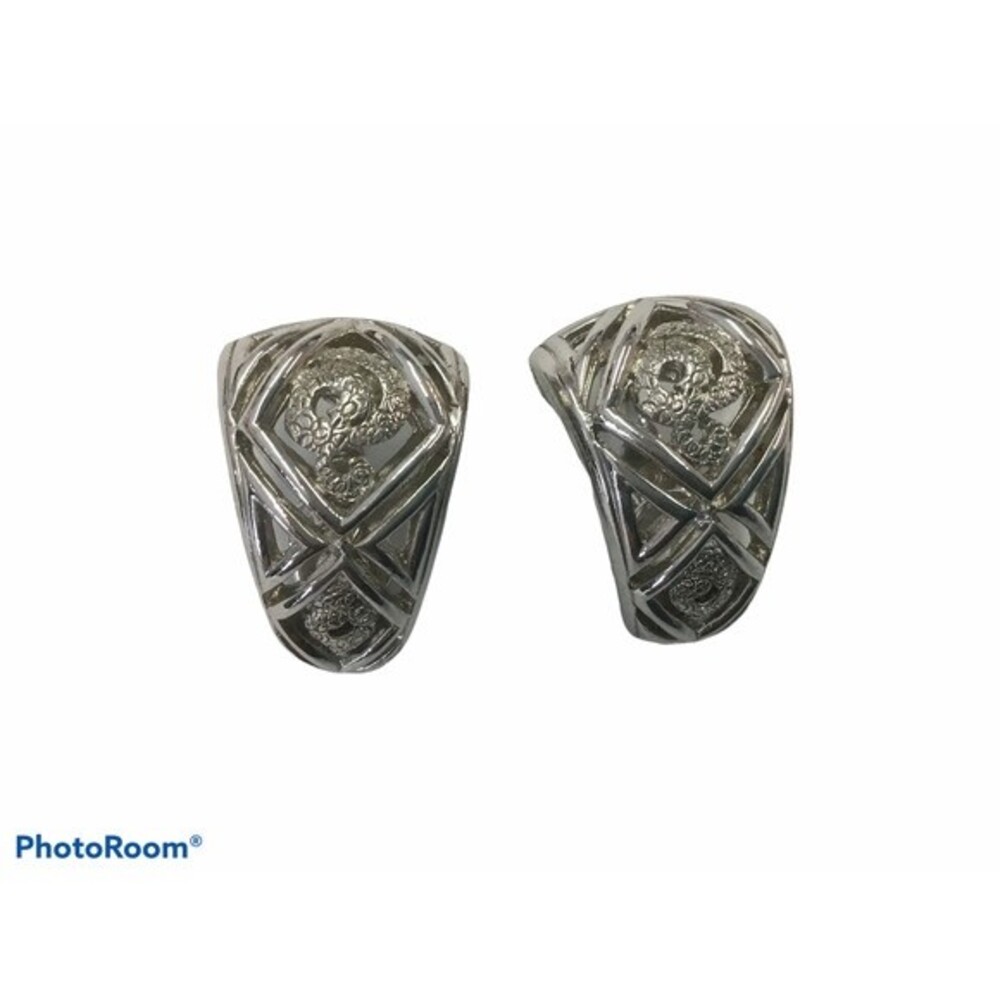 Monet Silver Clip On Earrings